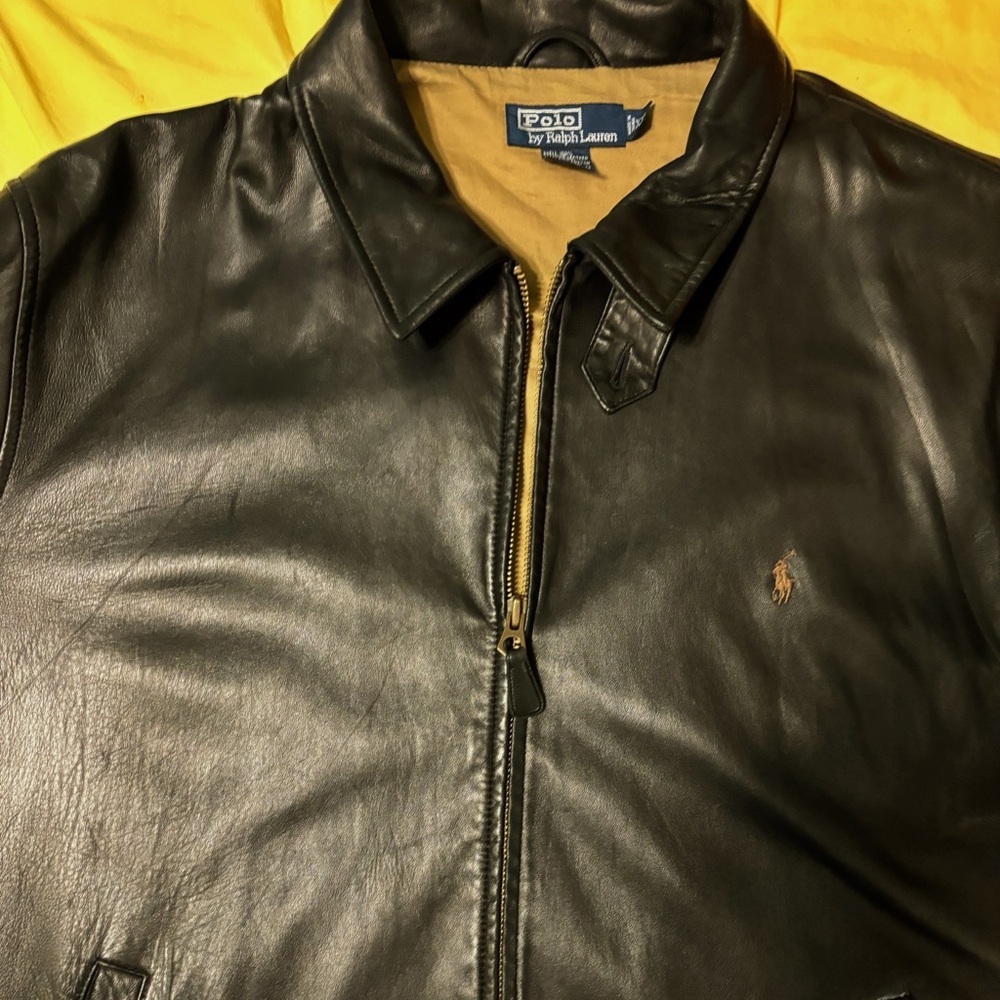 NWOT Men’s Ralph Lauren Lambskin Leather Jacket XXL - Picture 14 of 14